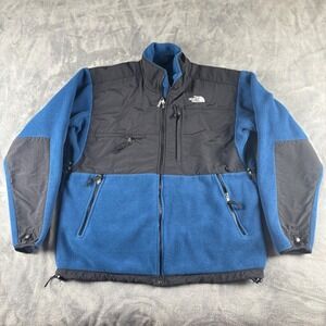 The North Face Blue Black Full Zip Fleece Jacket Men's Polartec Outdoor Size L